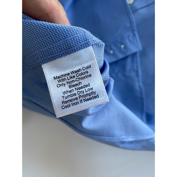 Jos. A. Bank Traveler Travel Tech Shirt Tailored Fit Blue Textured 15.5 - 33 - Picture 6 of 6